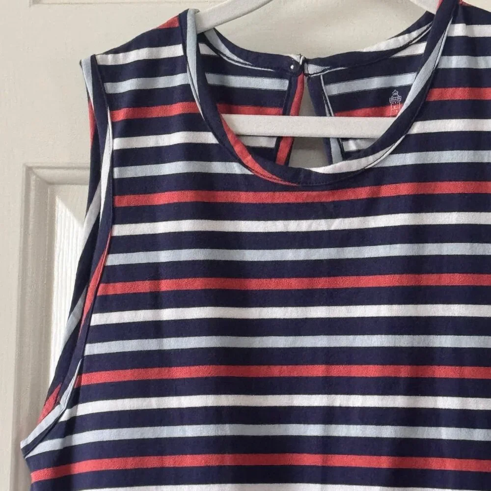 New Classic Prep Girls Addie Romper East Beach Stripe Shortall Size XL